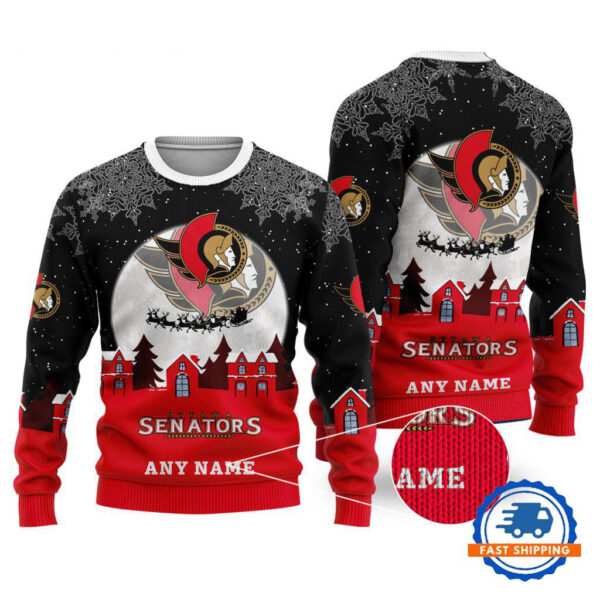 Ottawa Senators Hockey New Design Litmited Christmas Ugly Sweater