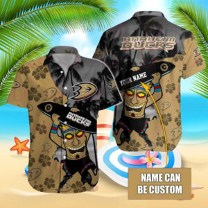 Personalized Anaheim Ducks Tiki Vibes Hawaiian Shirt