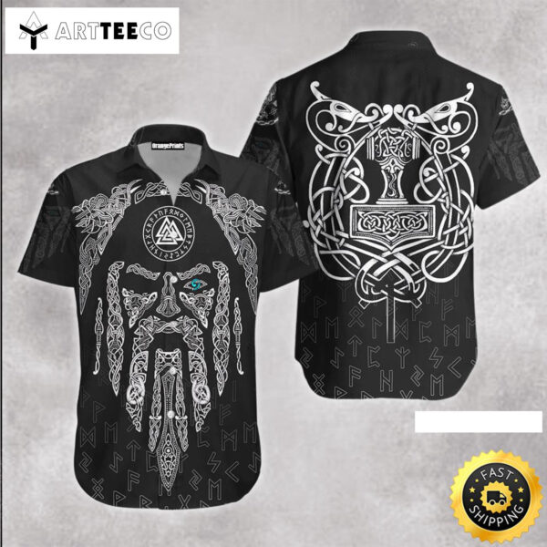 Raven And Odin Viking Happy Fathers Day Hawaiian Shirt