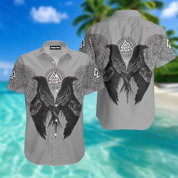 Raven Valknut Viking Happy Fathers Day Hawaiian Shirt