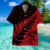 Raven Viking Leaf Red Black Pattern Happy Fathers Day Hawaiian Shirt