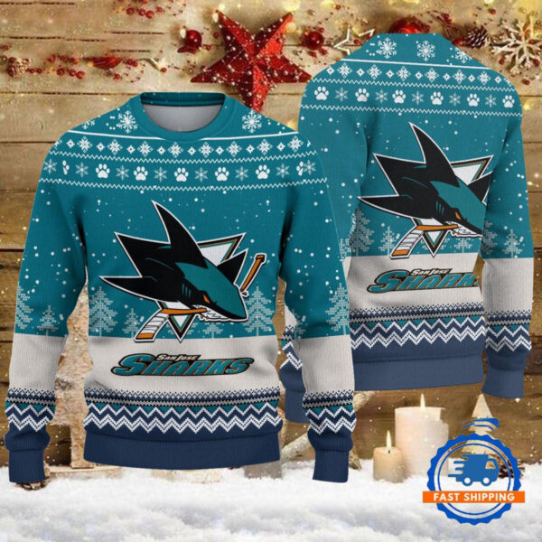 San Jose Sharks Hockey Team Design New Christmas Ugly Sweater