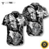 Seamless Pattern Skull In Viking Helmets Happy Fathers Day Hawaiian Shirt