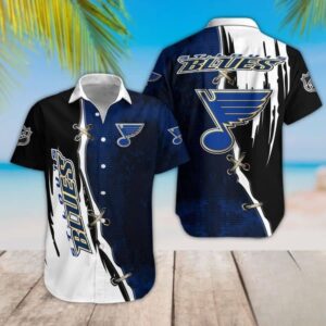 St Louis Blues Bold Stitch Hawaiian Shirt