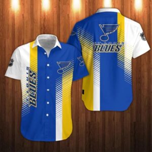 St Louis Blues Dynamic Stripe Hawaiian Shirt