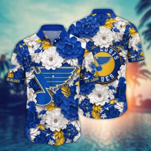 St Louis Blues Floral Elegance Hawaiian Shirt
