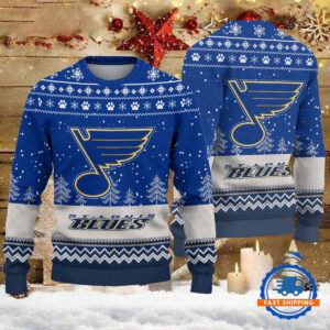 St Louis Blues Hockey Team Design New Christmas Ugly Sweater