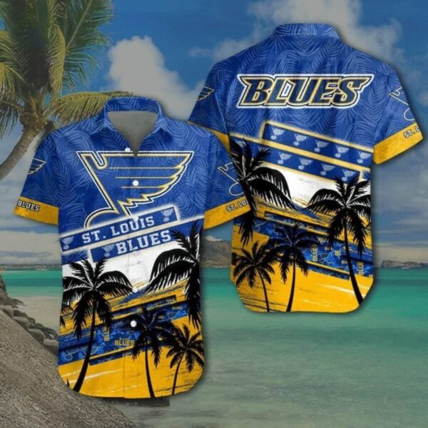 St Louis Blues Island Sunset Hawaiian Shirt