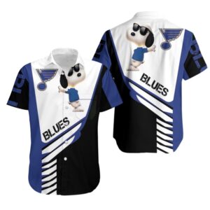St Louis Blues Snoopy Stride Hawaiian Shirt