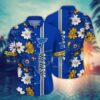 St Louis Blues Striped Bloom Hawaiian Shirt