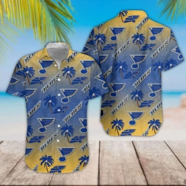 St Louis Blues Sunset Palm Hawaiian Shirt