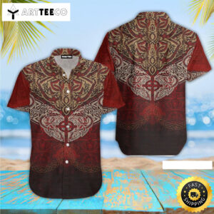 Sun Cross Fenrir Skoll And Hati Viking Happy Fathers Day Hawaiian Shirt