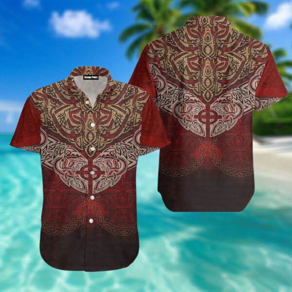 Sun Cross Fenrir Skoll And Hati Viking Happy Fathers Day Hawaiian Shirt