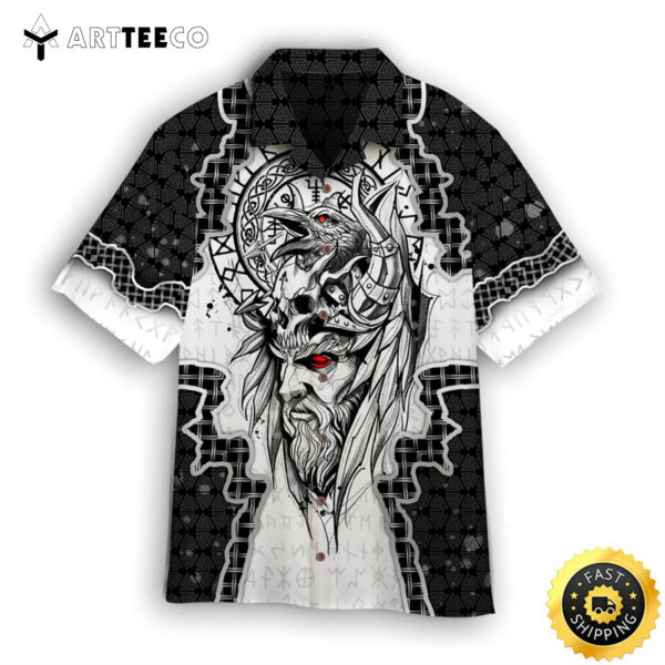 The Raven Of Odin Viking God Happy Fathers Day Hawaiian Shirt