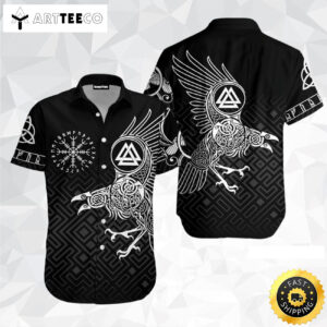 The Raven Of Odin Viking Happy Fathers Day Hawaiian Shirt