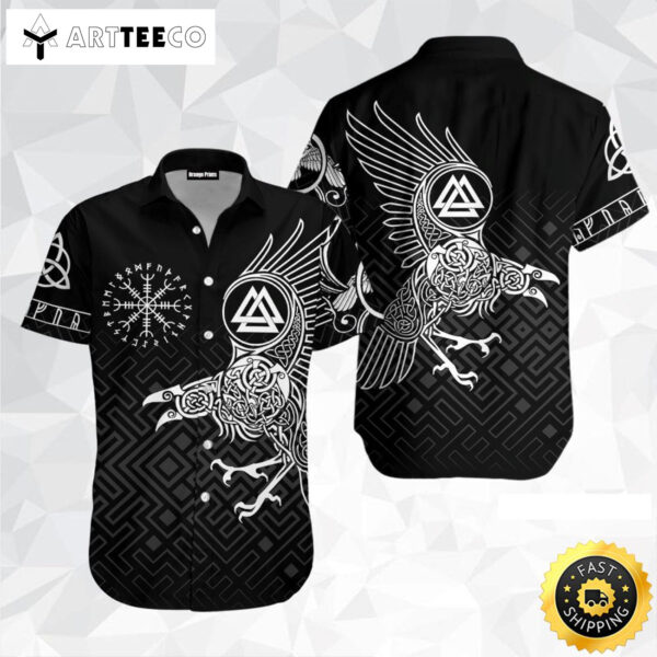 The Raven Of Odin Viking Happy Fathers Day Hawaiian Shirt