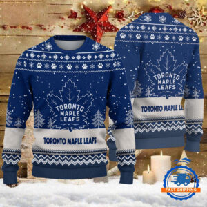Toronto Maple Leafs Hockey Team Design New Christmas Ugly Sweater