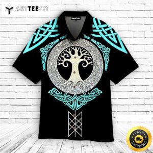 Tree Of Life Viking Happy Fathers Day Hawaiian Shirt