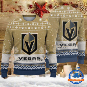 Vegas Golden Knights Hockey Team Design New Christmas Ugly Sweater