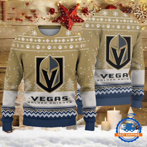Vegas Golden Knights Hockey Team Design New Christmas Ugly Sweater