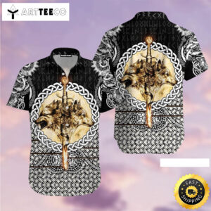 Wolf Viking Tattoo Happy Fathers Day Hawaiian Shirt